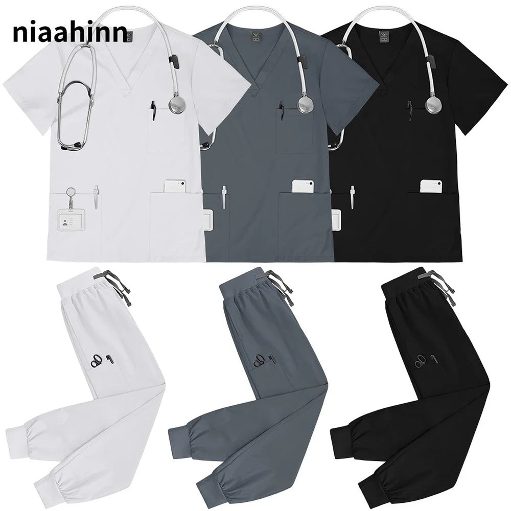 Multicolor Nurse Uniforms Surgical Workwear Scrub Tops+Pants